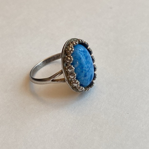 Victorian sterling Robin’s Egg ring - Picture 5 of 17